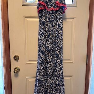 Lilly Pulitzer Adia Maxi Dress Oyster Bay Blue Krillin It